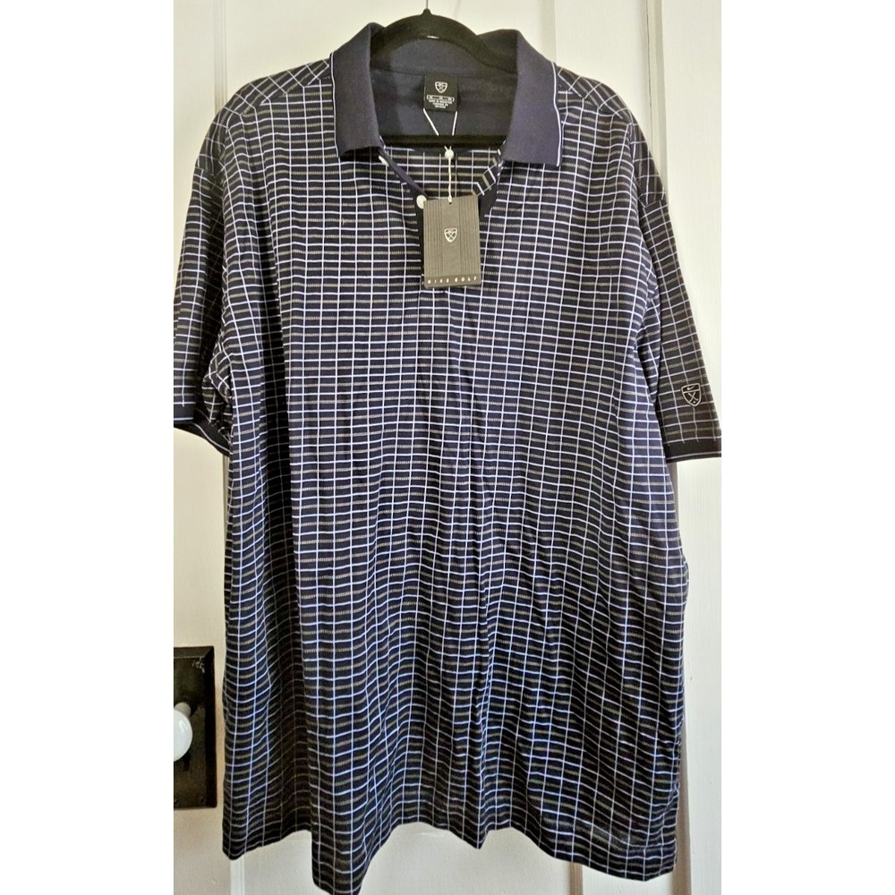 NWT NIKE Golf Polo shirt checkered short‎ sleeves 100% cotton men XL